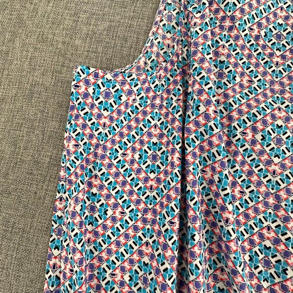 GAP Romper Large Elastic Waist Blue‎ Pink Red White Round Neck Sleeveless - Picture 3 of 16